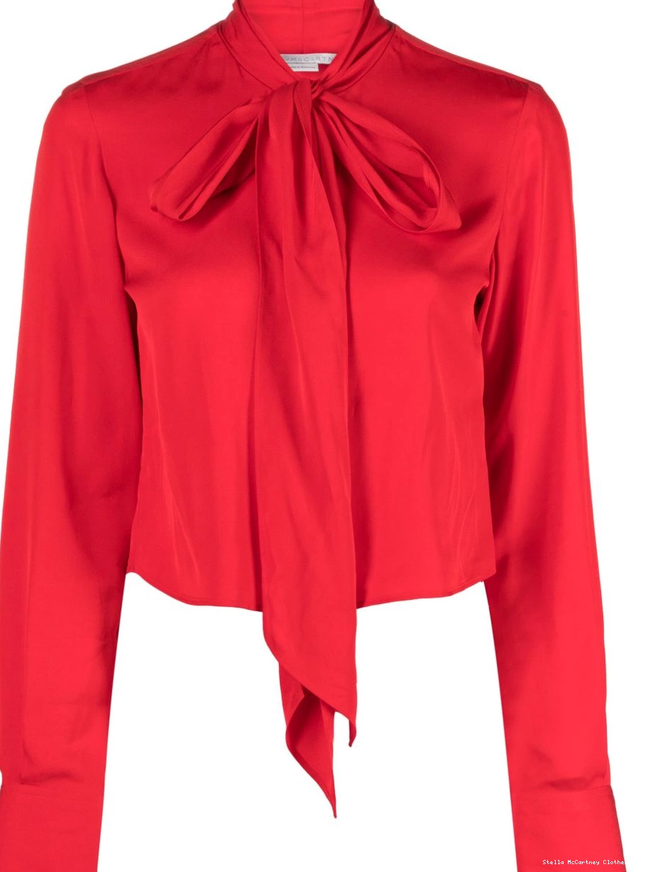 Affordable Stella pussy-bow McCartney Women cropped collar shirt 0810